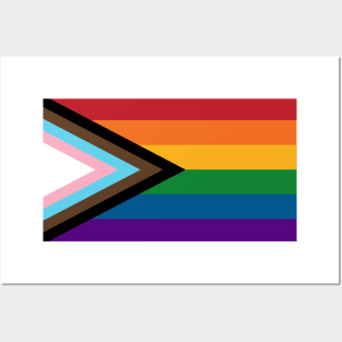 Seamless Repeating Progressive Rainbow Pride Flag Pattern Posters and Art